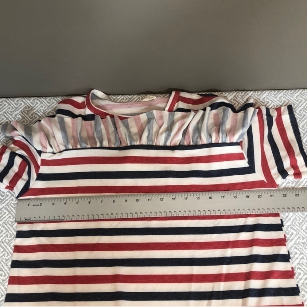 143 Story Striped Ruffled Top Medium - Picture 5 of 7